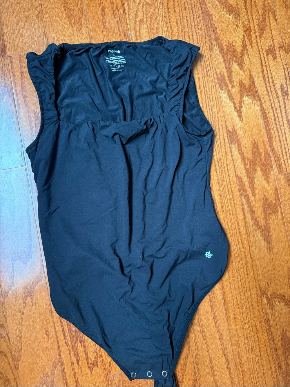 Papaya Black Sleeveless Crewneck Bodysuit